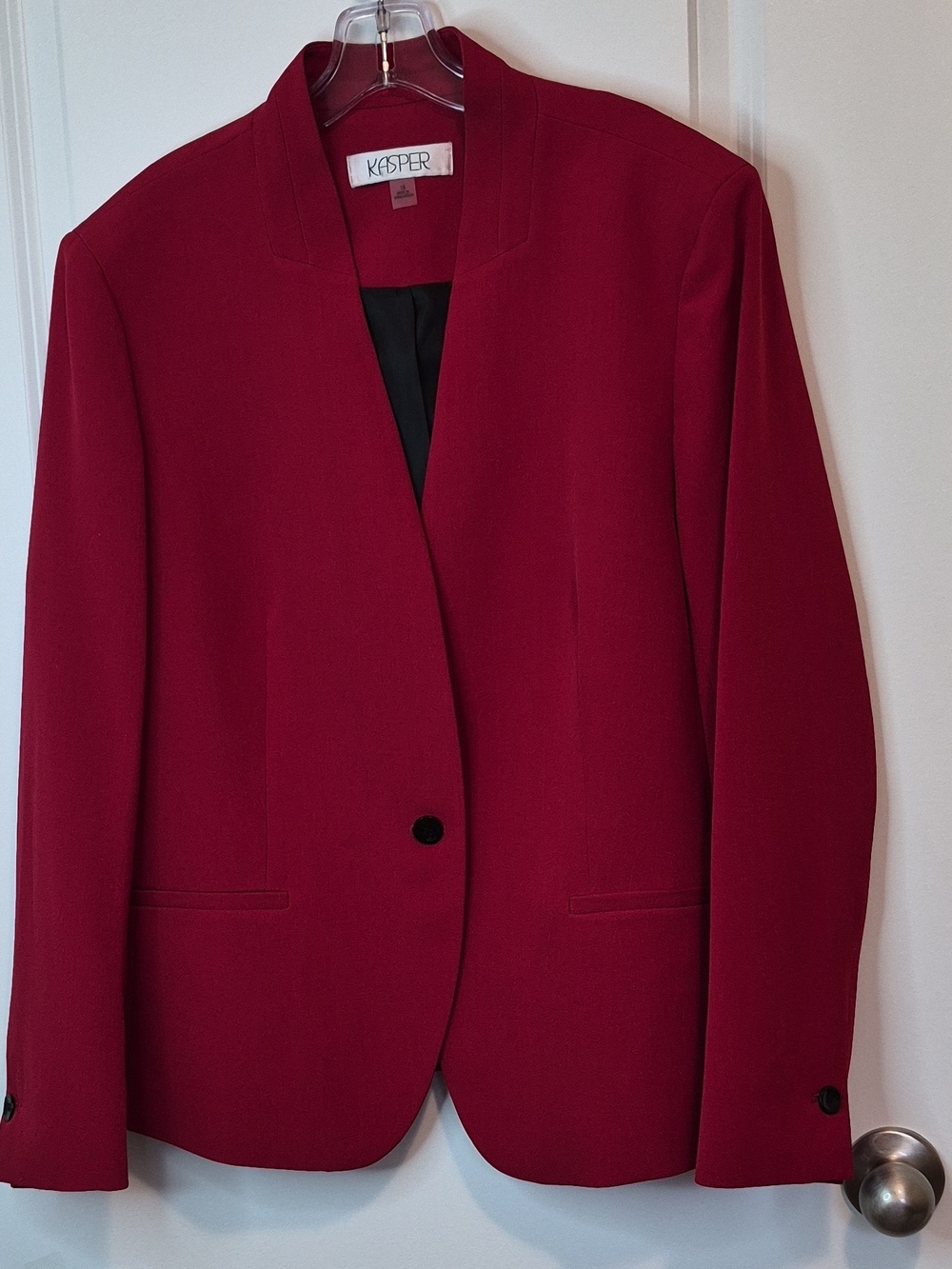 Kasper Women's Red Single- Button Blazer Jacket Size 16
